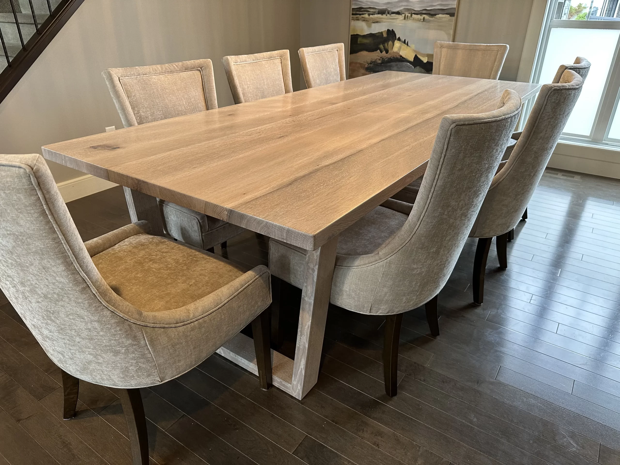 Trapezia Modern White Oak Dining Table - IMG_1092