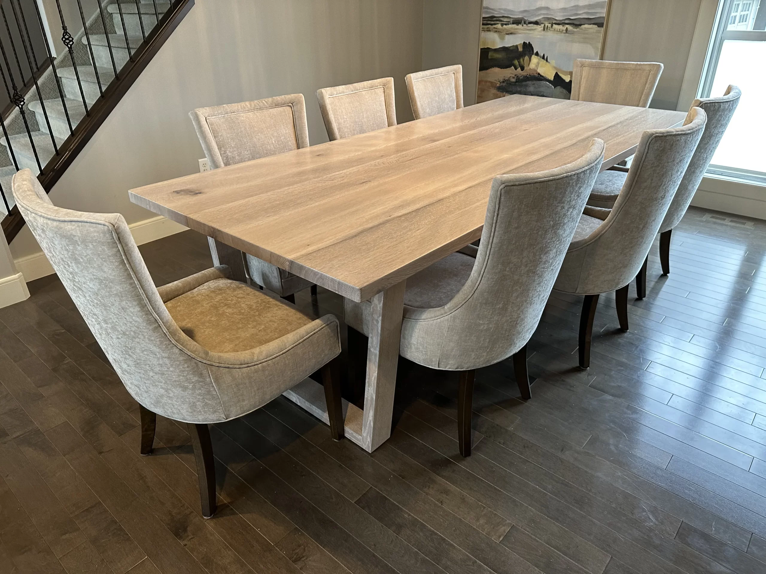 Trapezia Modern White Oak Dining Table - IMG_1103