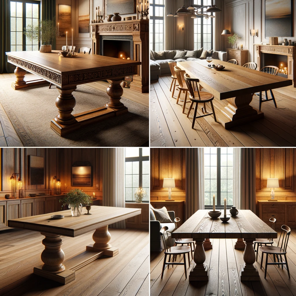 oak dining table - design types