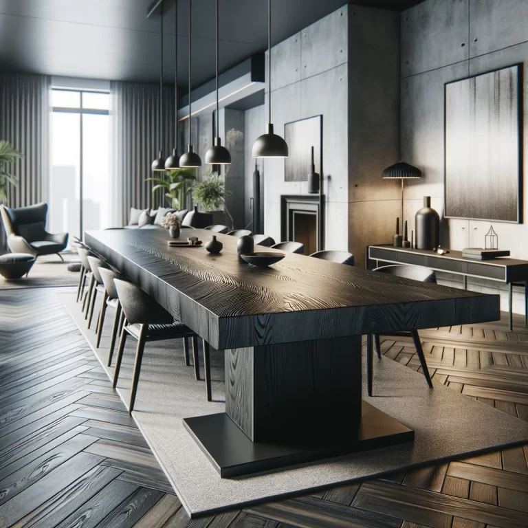 Custom Modern Table Edmonton - Black Ash