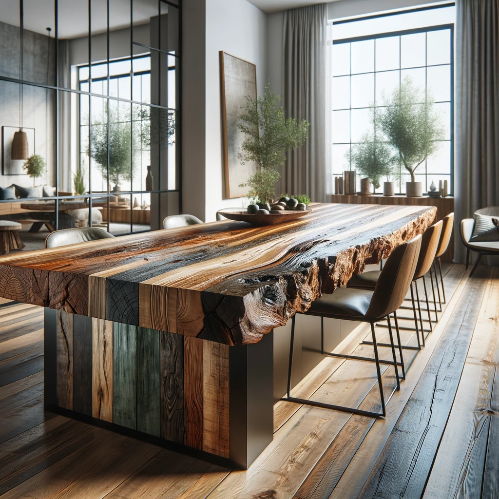 Custom Modern Table Edmonton - Reclaimed Wood