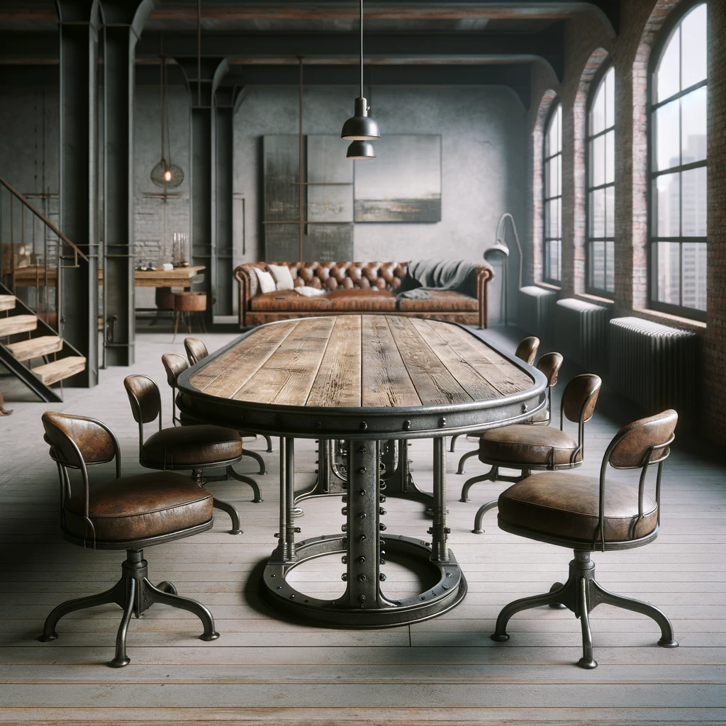Oval Dining Table - Industrial