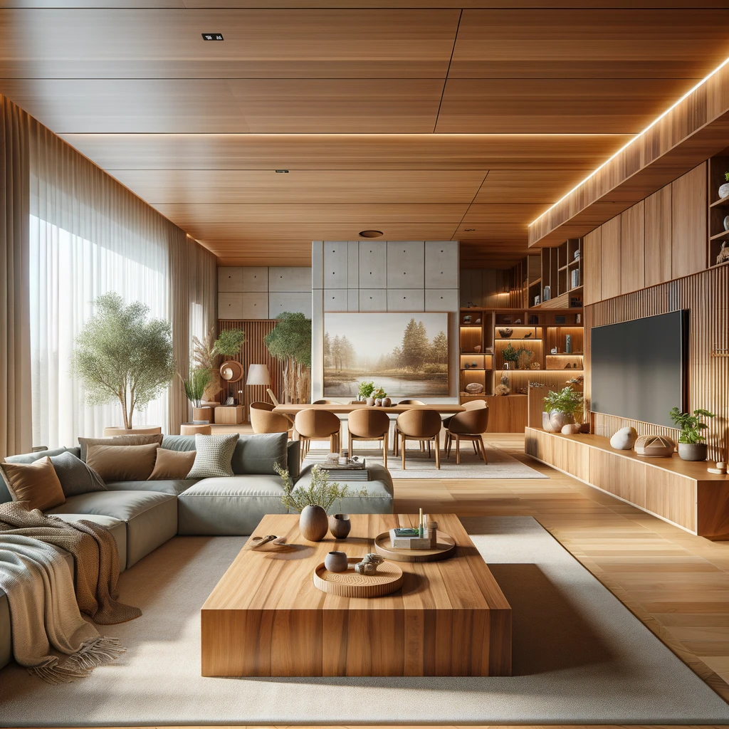 wood furniture - contemporary living room