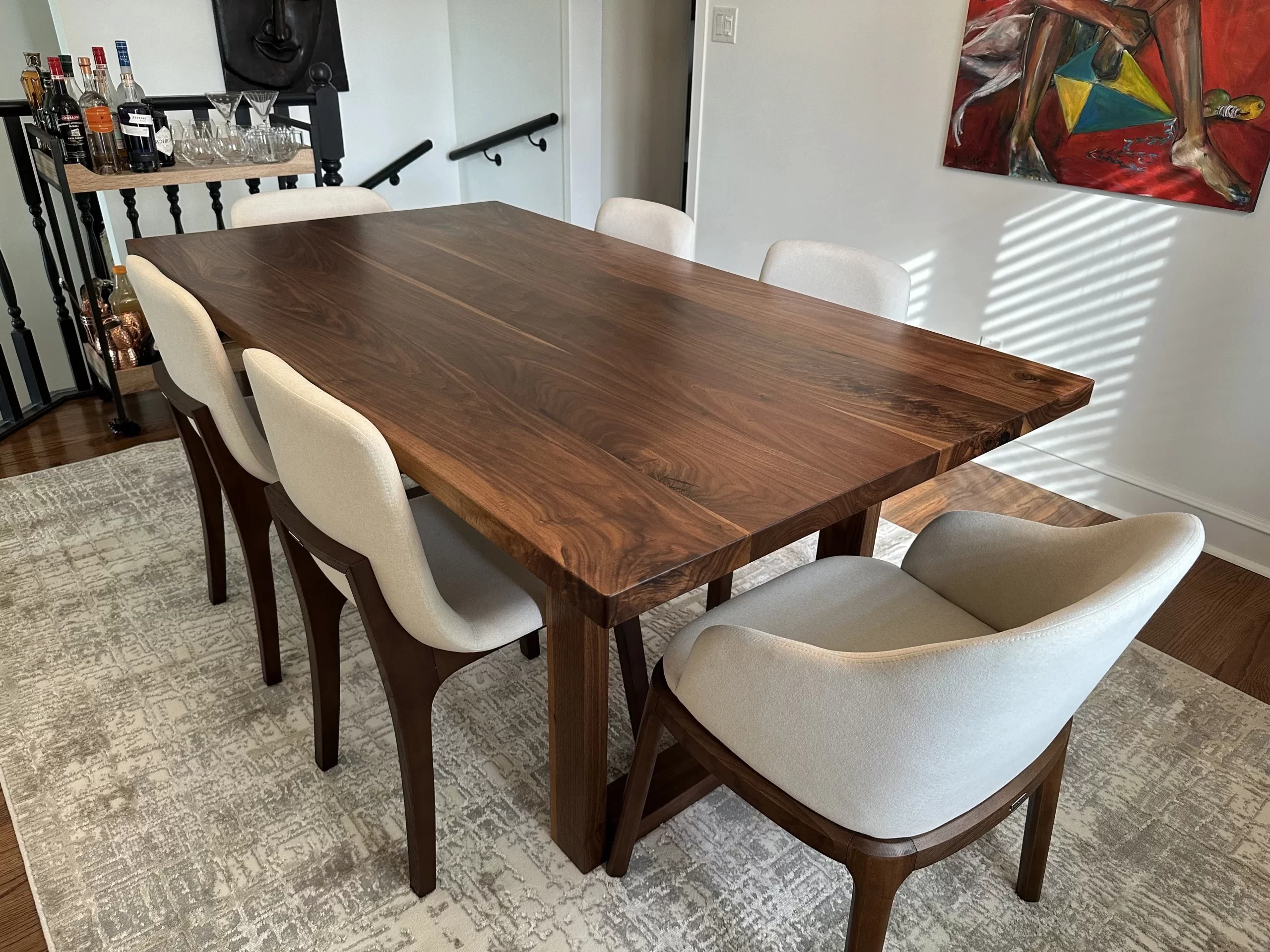 Modern Walnut Dining Table- Kitchen Table Edmonton