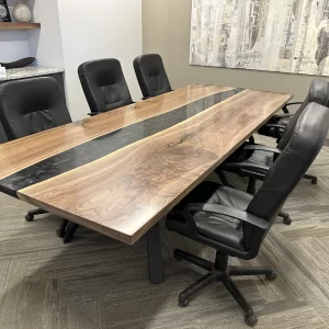 Walnut Epoxy River Table - Boardroom Table Edmonton