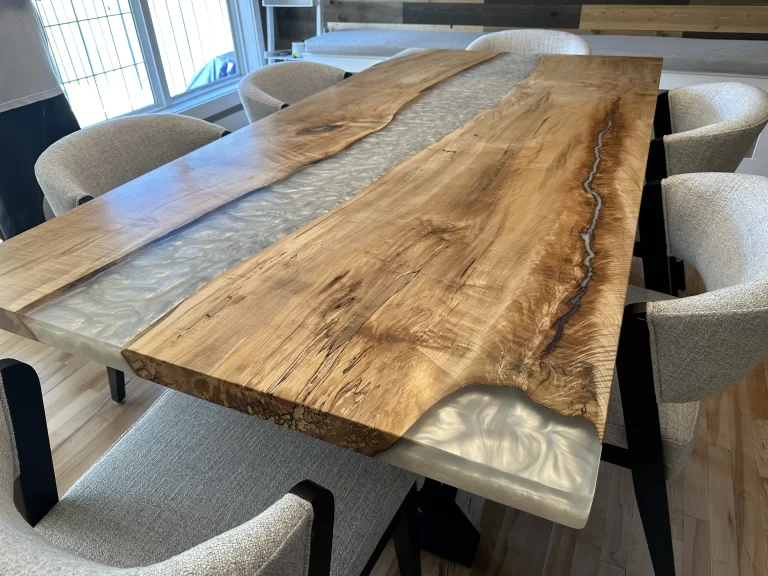 Maple White Epoxy River Table