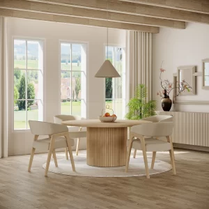 Pillar Dining Table - whiteoak - 1