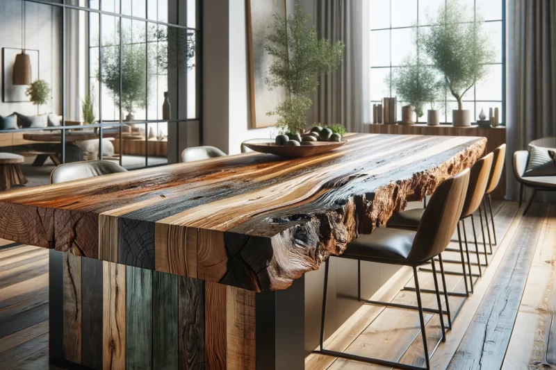 Custom Modern Table Edmonton - Reclaimed Wood