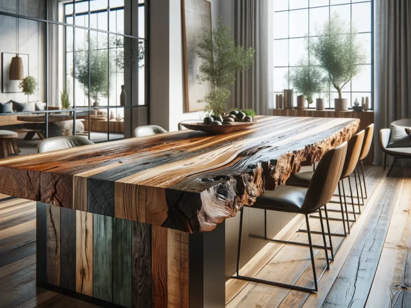 Custom Modern Table Edmonton - Reclaimed Wood