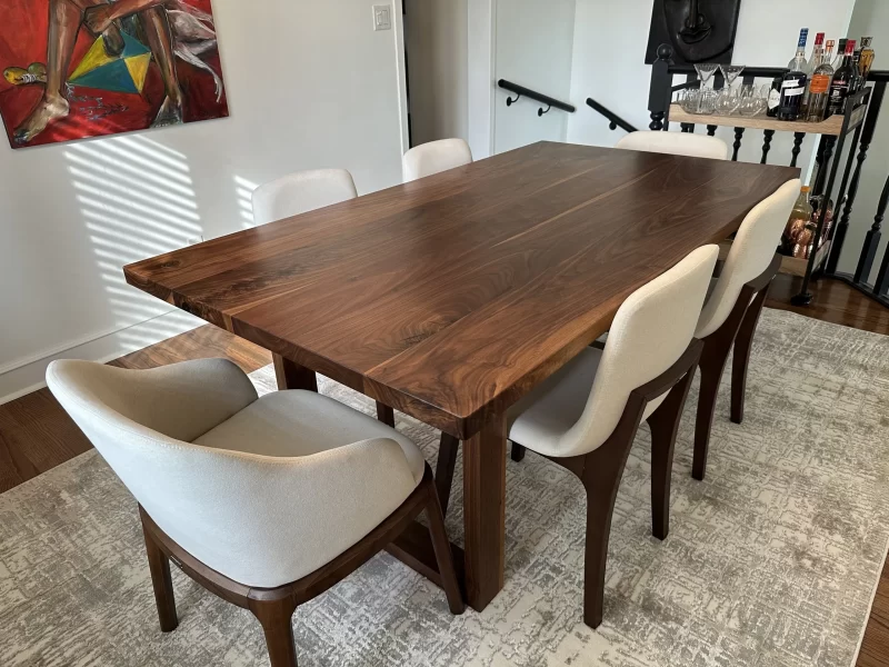 Modern Walnut Dining Table- Kitchen Table Edmonton