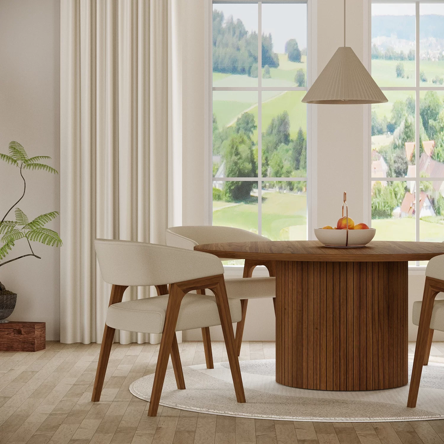 Pillar Dining Table - walnut - 3