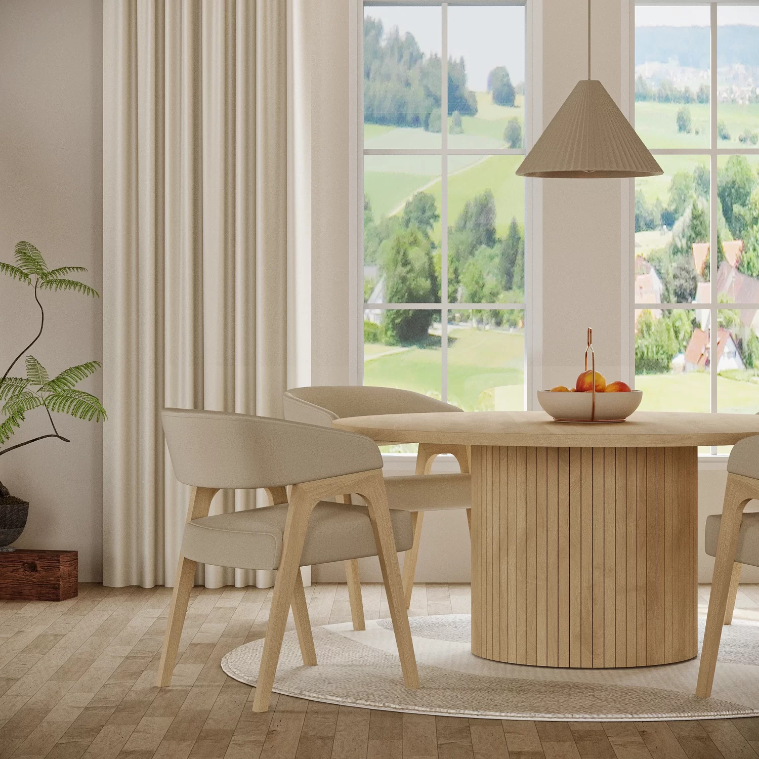 Pillar Dining Table - whiteoak - 3
