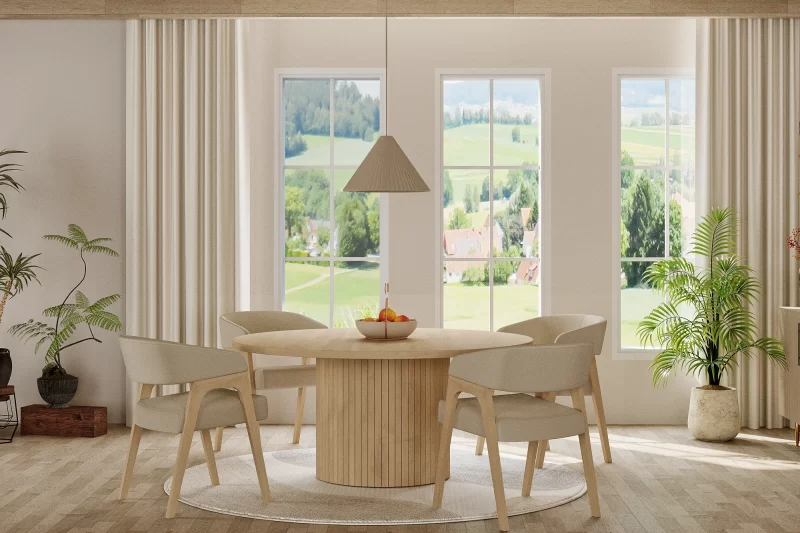Pillar Dining Table - whiteoak - 4