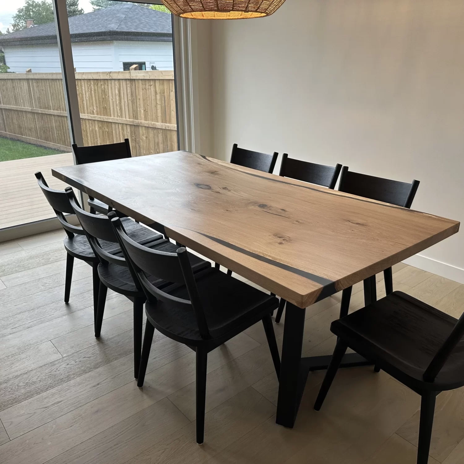 White Oak Epoxy Dining Table - Furniture Store Edmonton