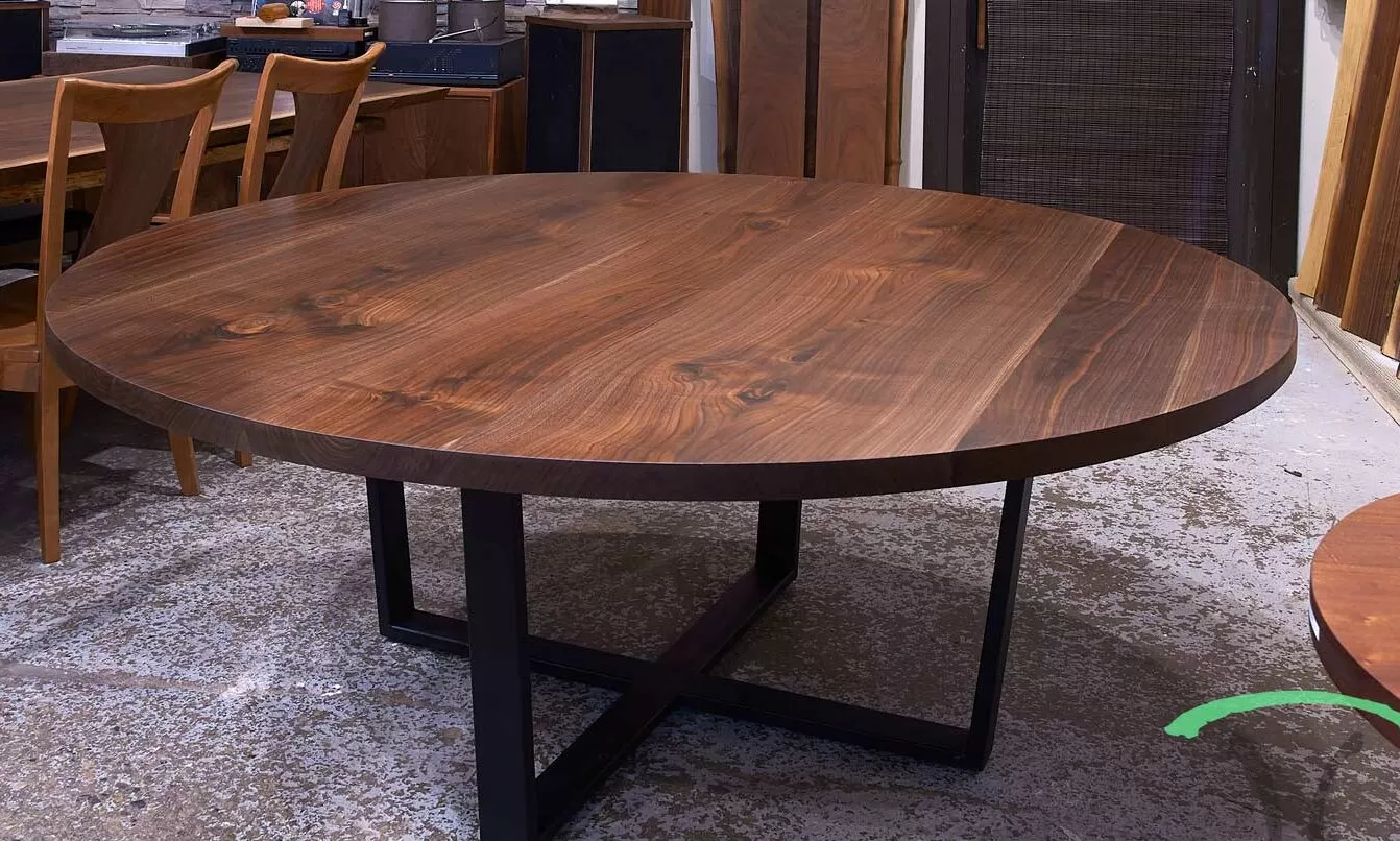 Round Walnut Dining Table