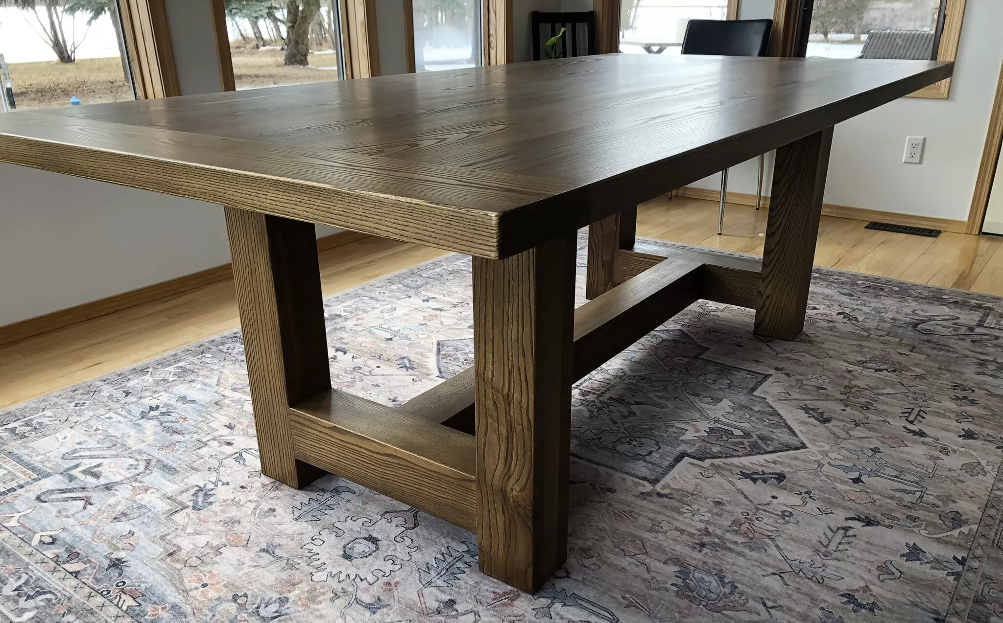 Farmhouse Dining Table. Square corner posts.