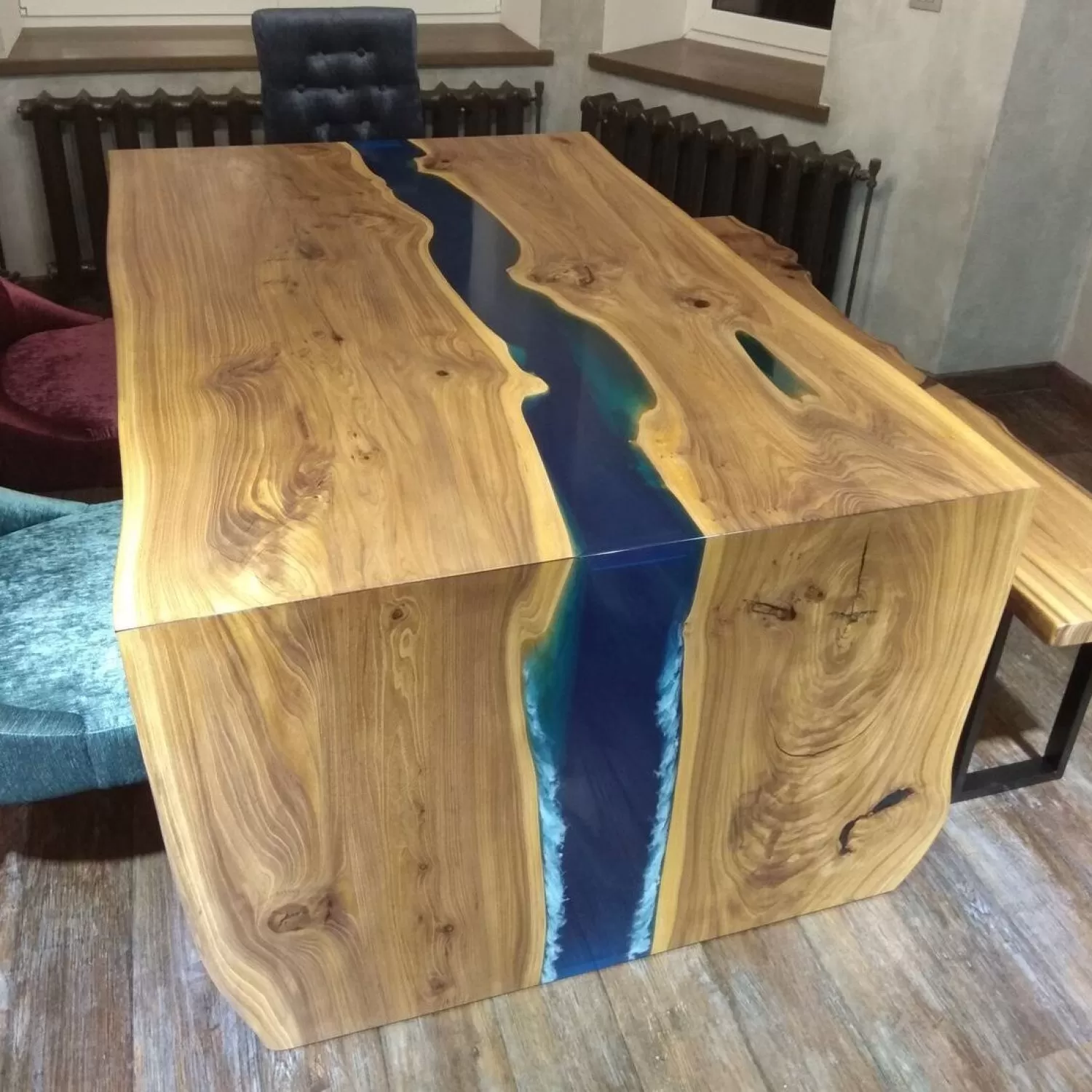Waterfall Epoxy River Table